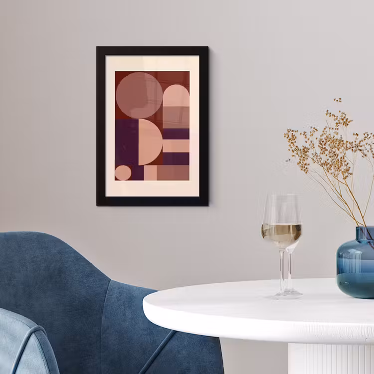 Geometrisch - Cirkels - Rood fotolijst zwart zonder passe partout klein -sfeer4