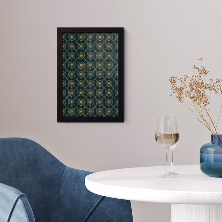 Geometrisch - Elegant - Groen fotolijst zwart zonder passe partout klein 224 -sfeer4