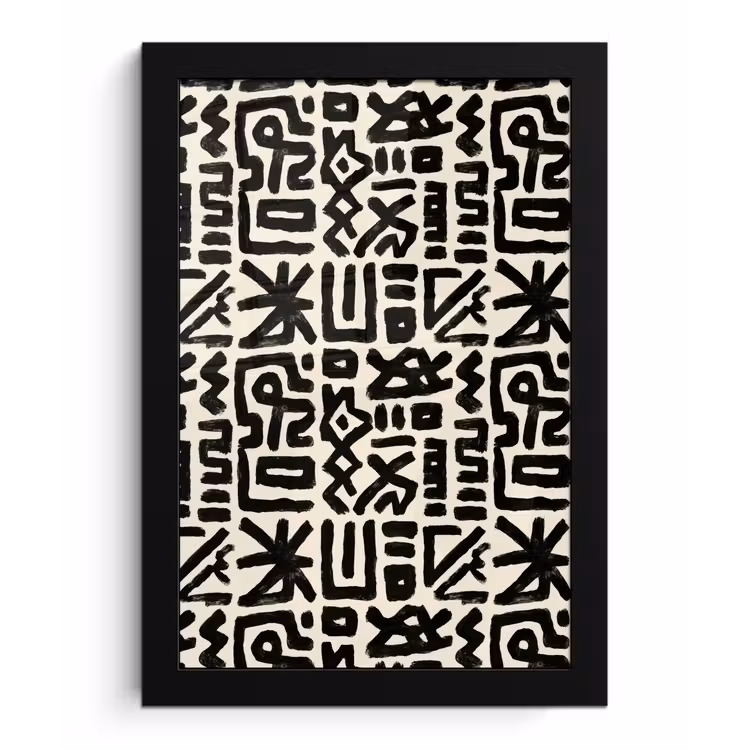 Geometrisch - Figuren - Zwart fotolijst zwart zonder passe partout klein 224 -3d