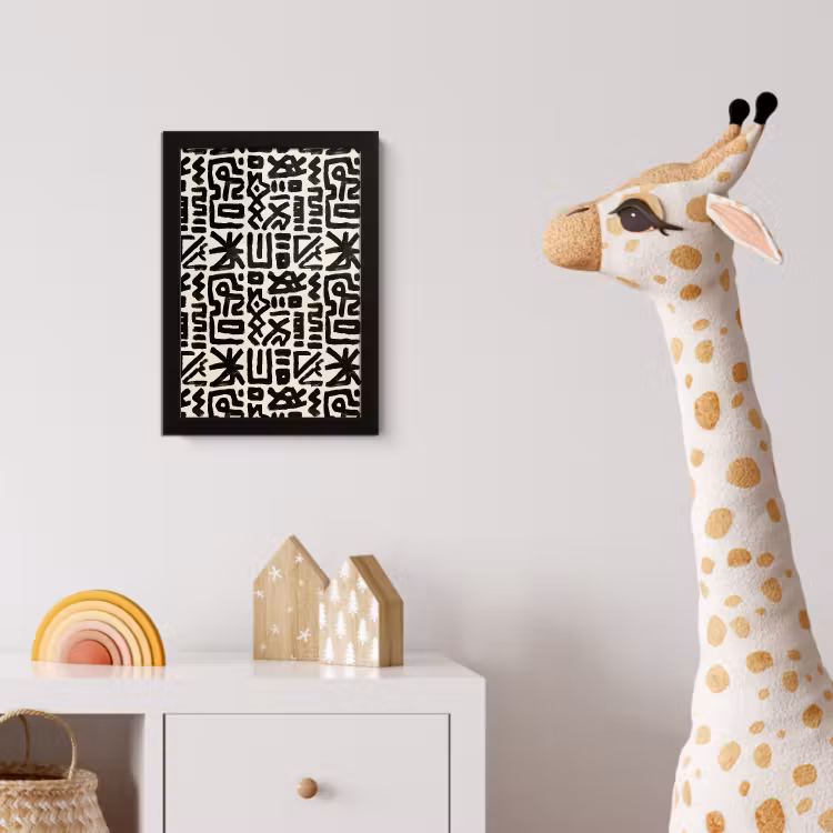 Geometrisch - Figuren - Zwart fotolijst zwart zonder passe partout klein 224 -usfeer4_kinderkamer