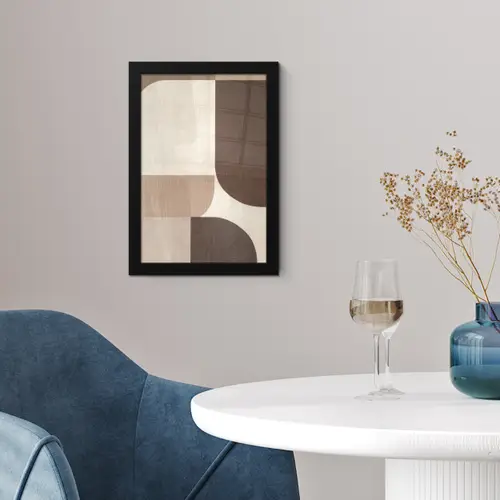 Geometrisch - Geweven structuur - Modern fotolijst zwart zonder passe partout klein -sfeer4