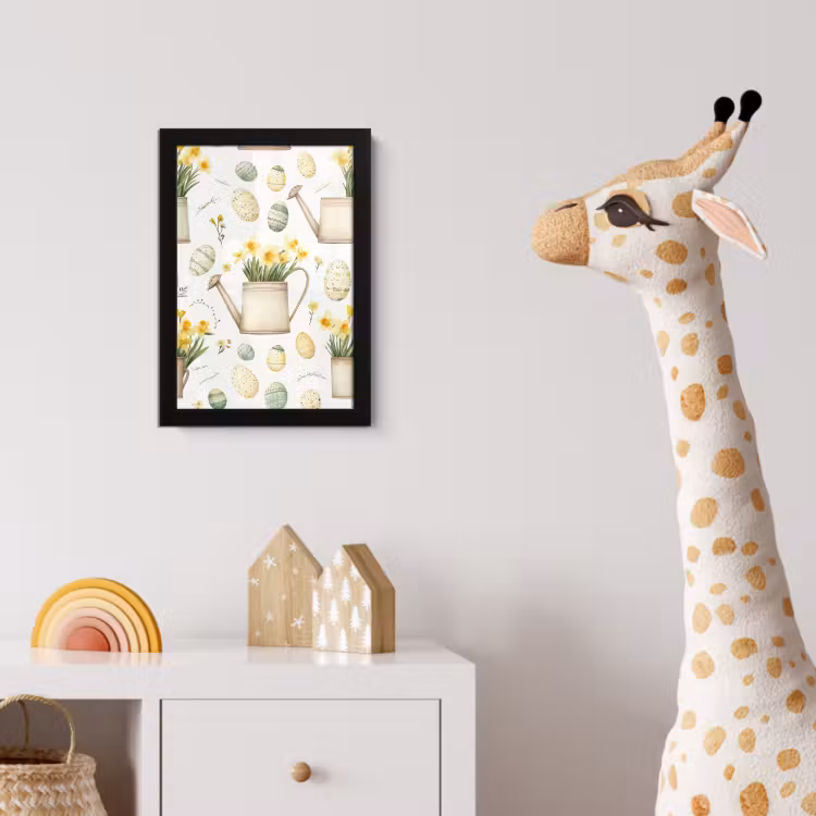 Gieter - Bloemen - Eieren fotolijst zwart zonder passe partout klein -usfeer4_kinderkamer
