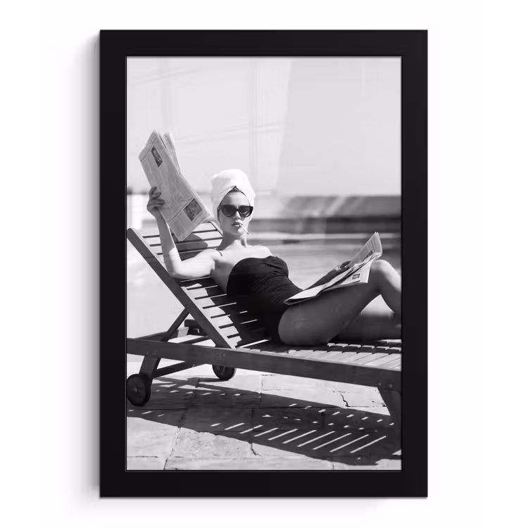 Glamour - Modern - Zwart - Wit fotolijst zwart zonder passe partout klein -3d