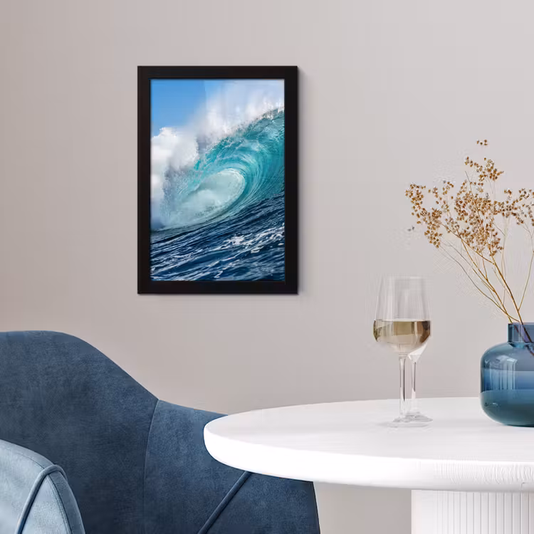 Golf - Oceaan - Water - Dynamisch - Blauw fotolijst zwart zonder passe partout klein -sfeer4