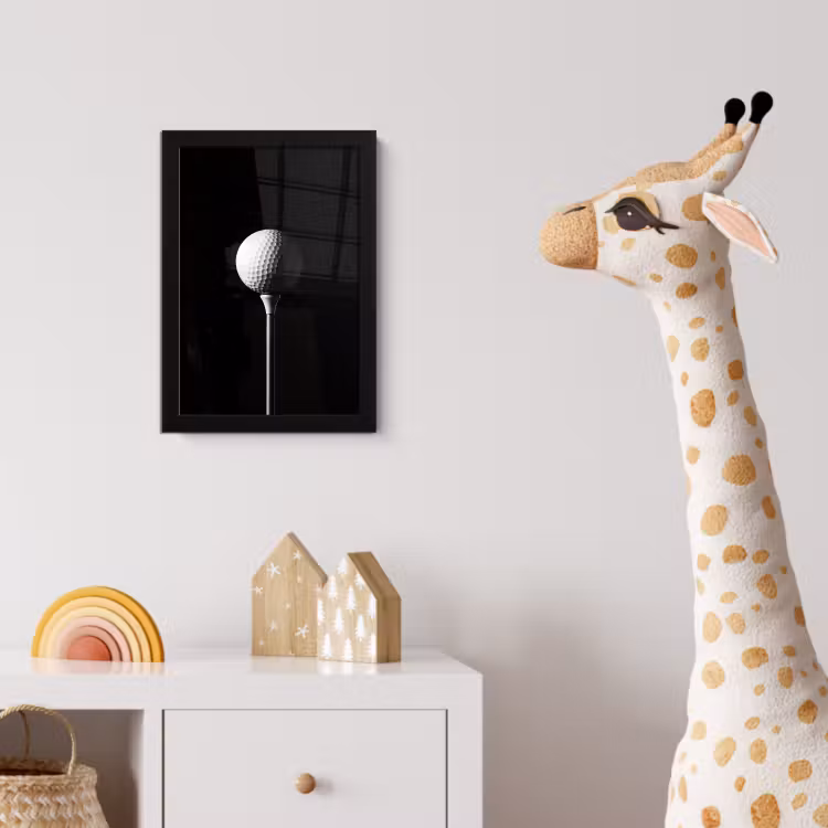 Golfbal - Minimalistisch - Wit fotolijst zwart zonder passe partout klein -usfeer4_kinderkamer