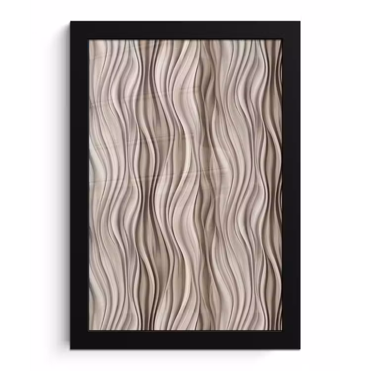 Golven - 3D - Crème fotolijst zwart zonder passe partout klein 224 -3d