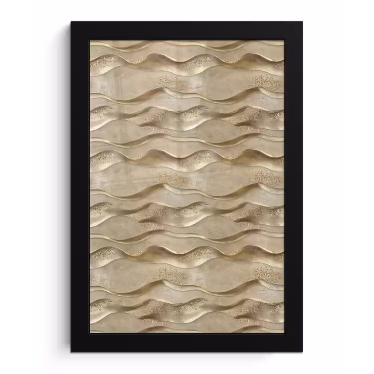 Golven - Patroon - Goud fotolijst zwart zonder passe partout klein 224 -3d