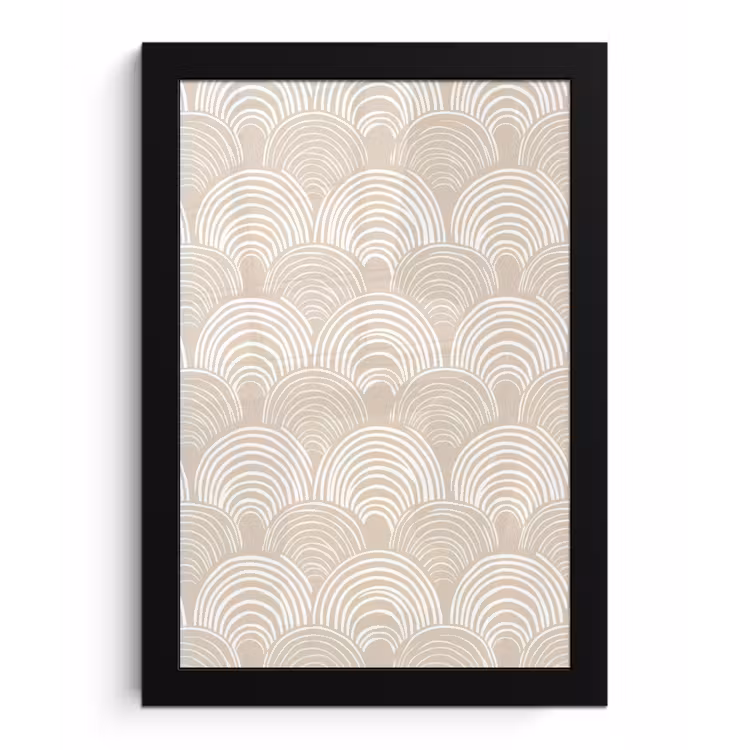 Golven - Structuur - Beige fotolijst zwart zonder passe partout klein 224 -3d