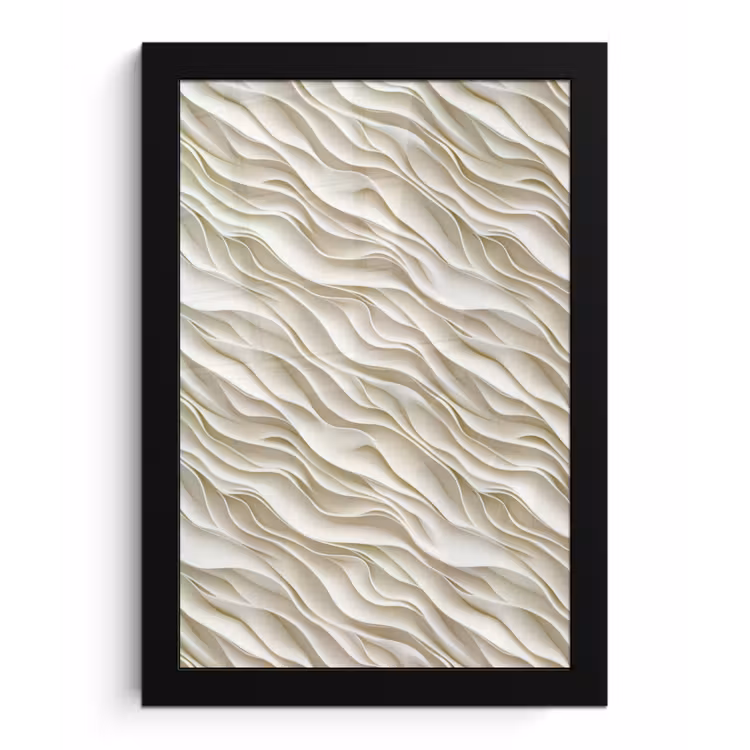 Golven - Wit - Minimalistisch fotolijst zwart zonder passe partout klein 224 -3d