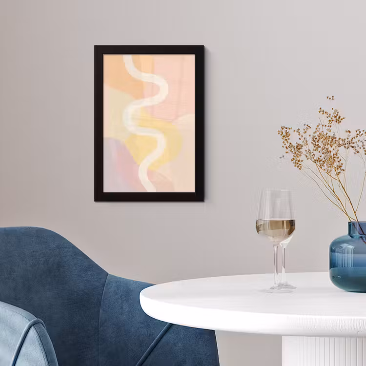 Golvende vormen - Abstract - pastel fotolijst zwart zonder passe partout klein -sfeer4