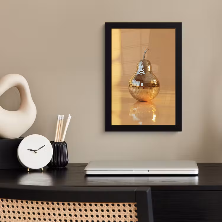 Goud - Disco - Glitter - Peer fotolijst zwart zonder passe partout klein -sfeer1