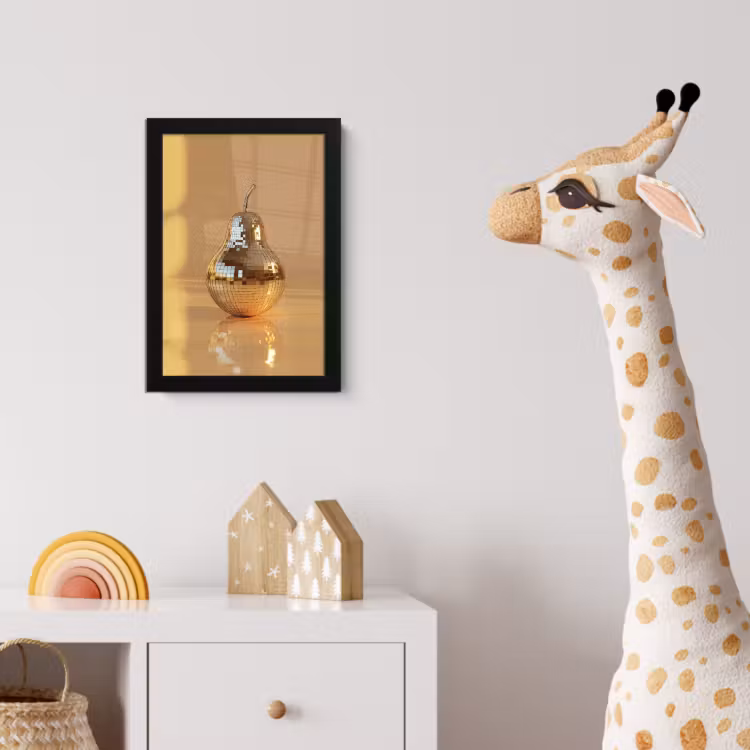 Goud - Disco - Glitter - Peer fotolijst zwart zonder passe partout klein -usfeer4_kinderkamer