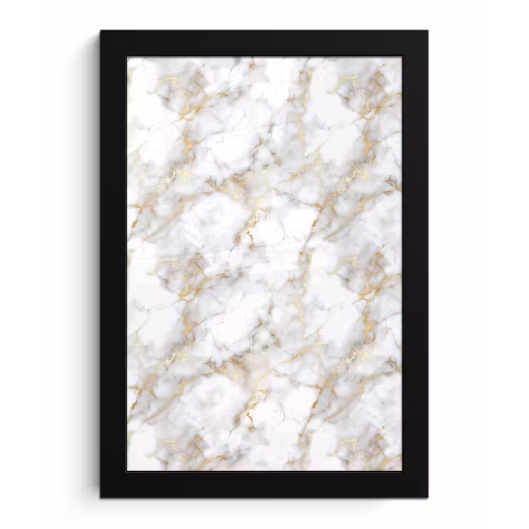 Gouden aders - Marmer - Wit fotolijst zwart zonder passe partout klein 224 -3d