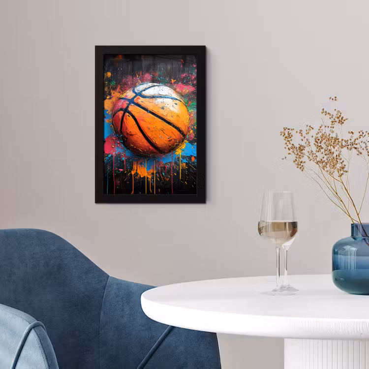 Graffiti - Basketbal - Verf - Sport fotolijst zwart zonder passe partout klein -sfeer4