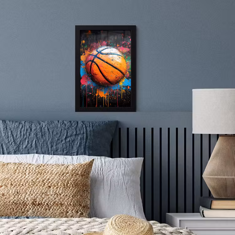 Graffiti - Basketbal - Verf - Sport fotolijst zwart zonder passe partout klein -sfeer3
