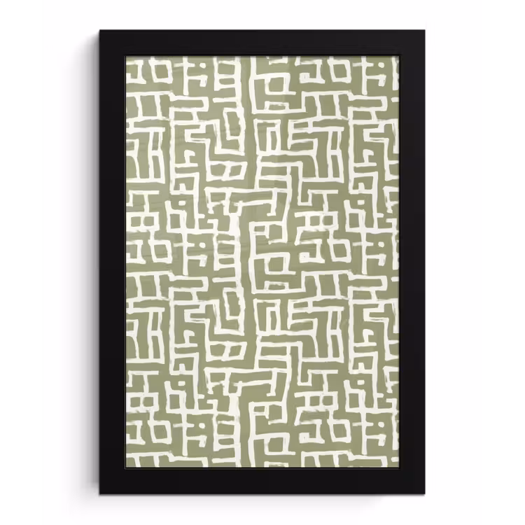 Grafisch - Patroon - Groen fotolijst zwart zonder passe partout klein 224 -3d