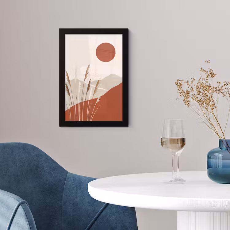 Gras - Landschap - Natuur - Abstract - Beige fotolijst zwart zonder passe partout klein -sfeer4
