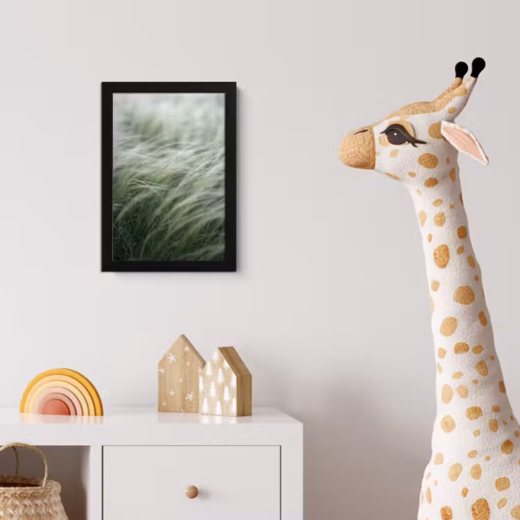 Gras - Wazig - Natuur - Groen - Zacht fotolijst zwart zonder passe partout klein -usfeer4_kinderkamer