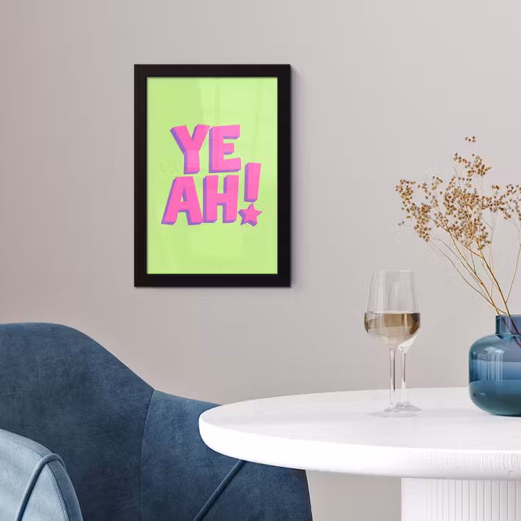 Groen - Neon - Quote fotolijst zwart zonder passe partout klein -sfeer4