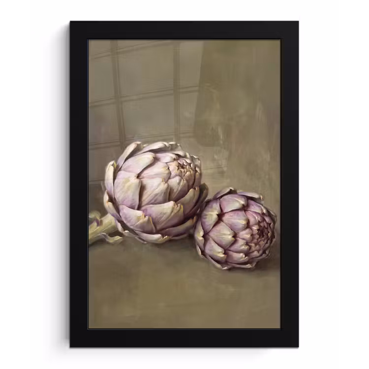 Poster met lijst - Groente - Stilleven - Schilderij - Groente - Stilleven - Schilderij fotolijst zwart zonder passe partout klein