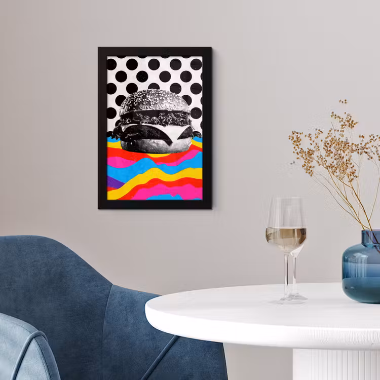 Hamburger - Stippen - Golven - Kleuren fotolijst zwart zonder passe partout klein -sfeer4
