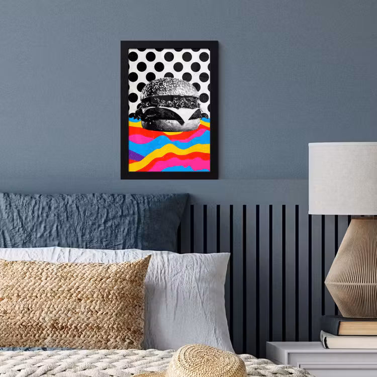 Hamburger - Stippen - Golven - Kleuren fotolijst zwart zonder passe partout klein -sfeer3