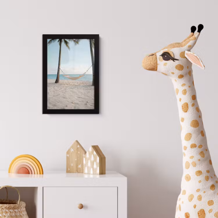 Hangmat - Strand - Wit fotolijst zwart zonder passe partout klein -usfeer4_kinderkamer