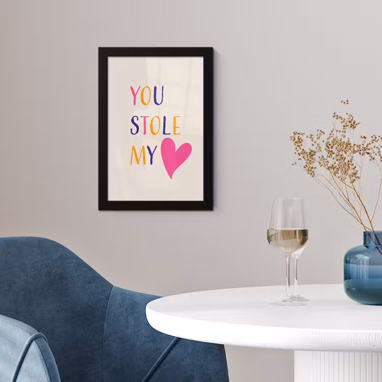 Hart - Valentijn - Tekst fotolijst zwart zonder passe partout klein -sfeer4