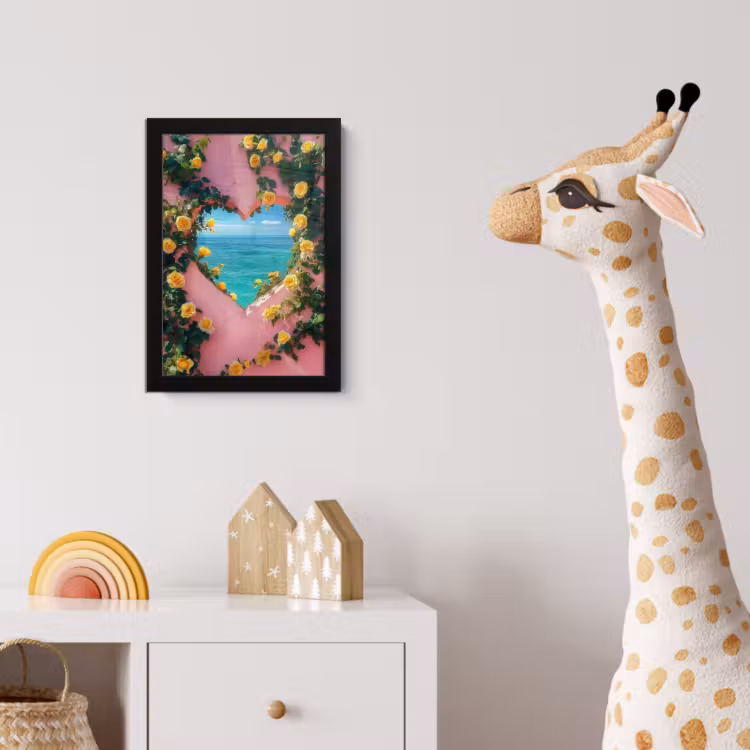 Hart - Zee - Muur fotolijst zwart zonder passe partout klein -usfeer4_kinderkamer