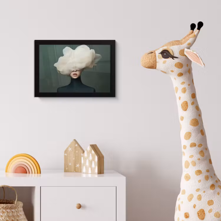 Hoed - Vrouw - Beige fotolijst zwart zonder passe partout klein -usfeer4_kinderkamer