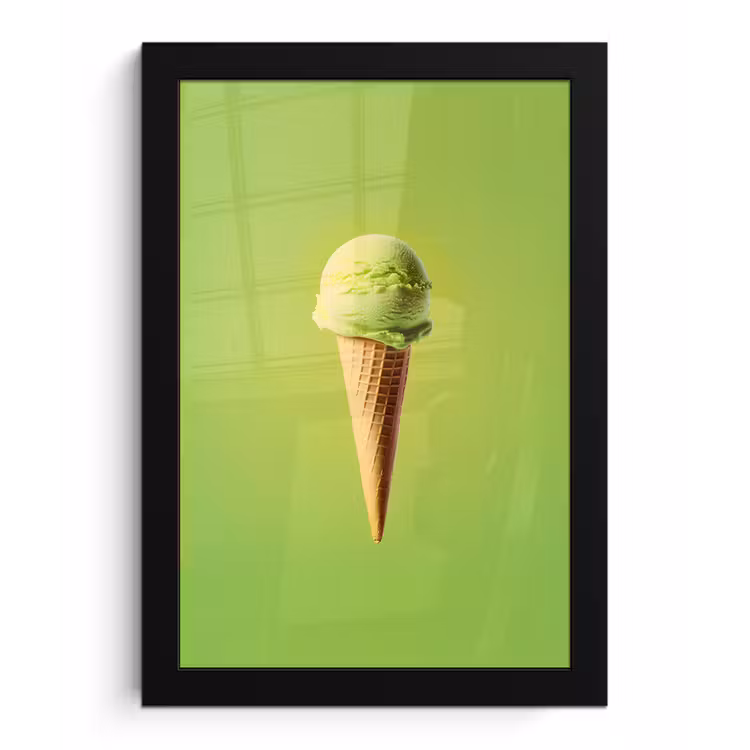 Hoorntje - Schepijs - Groen fotolijst zwart zonder passe partout klein -3d