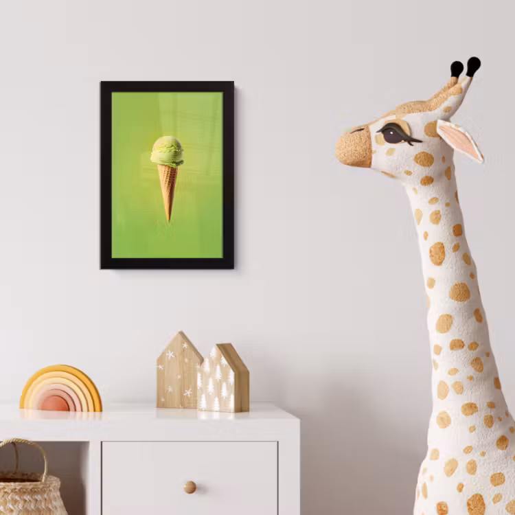 Hoorntje - Schepijs - Groen fotolijst zwart zonder passe partout klein -usfeer4_kinderkamer