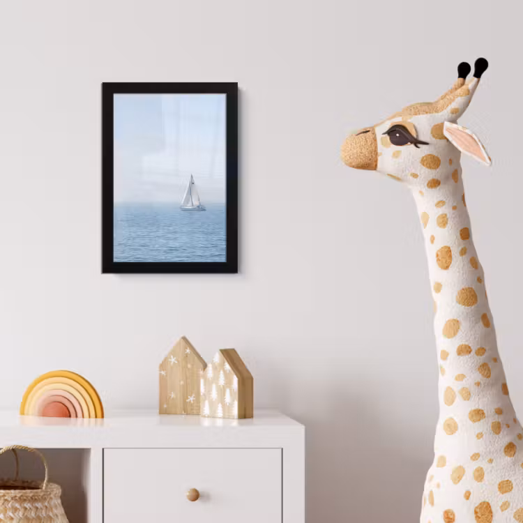 Horizon - Zeilboot - Zee fotolijst zwart zonder passe partout klein -usfeer4_kinderkamer