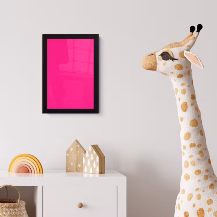 Hot - Fuchsia - Roze fotolijst zwart zonder passe partout klein 224 -usfeer4_kinderkamer