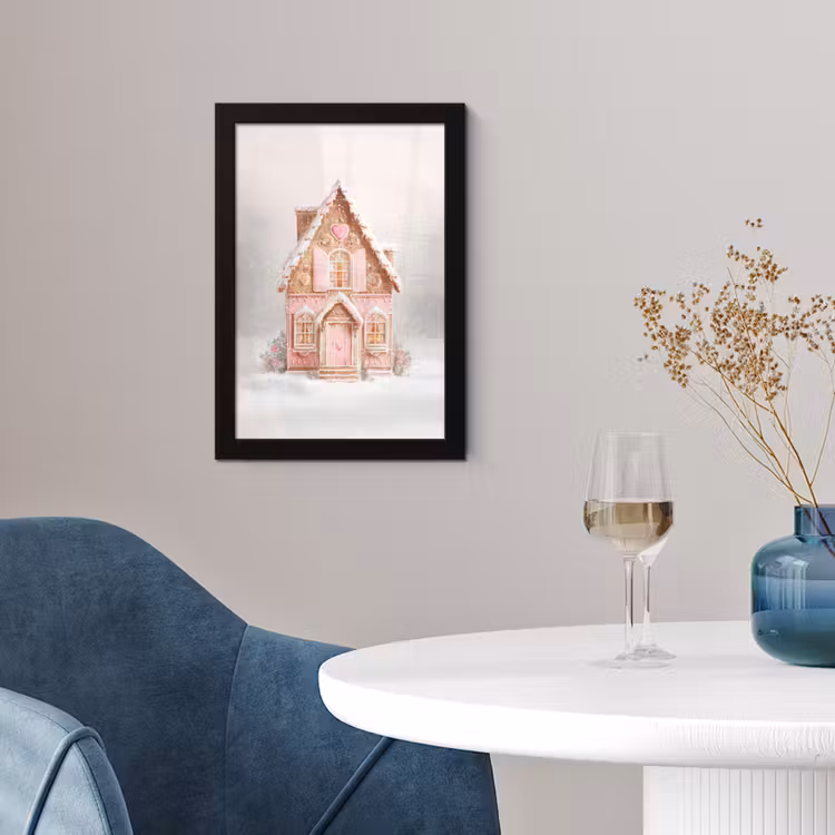 Huisje - Suiker - Pastel fotolijst zwart zonder passe partout klein -sfeer4