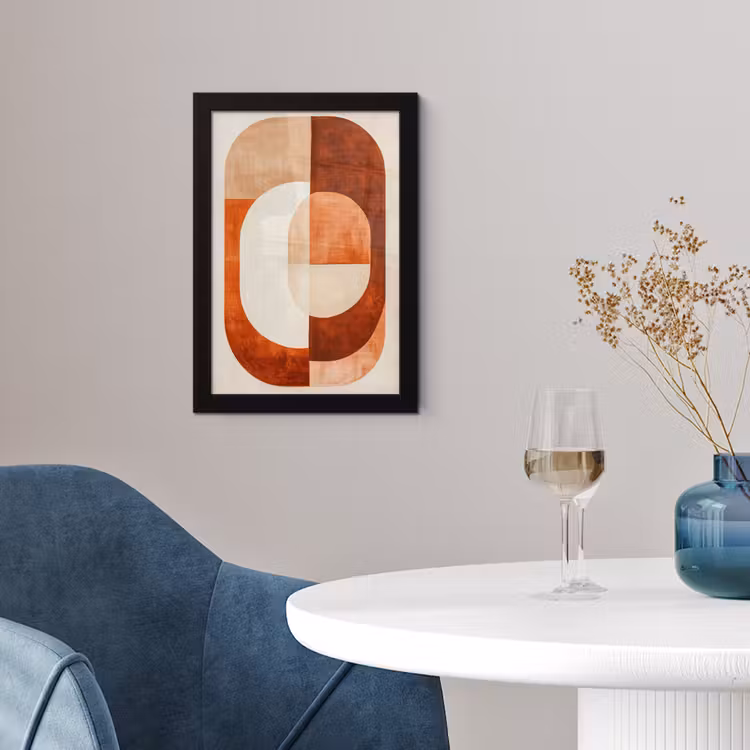 Illustratie - Abstract - Vormen - Rood fotolijst zwart zonder passe partout klein -sfeer4