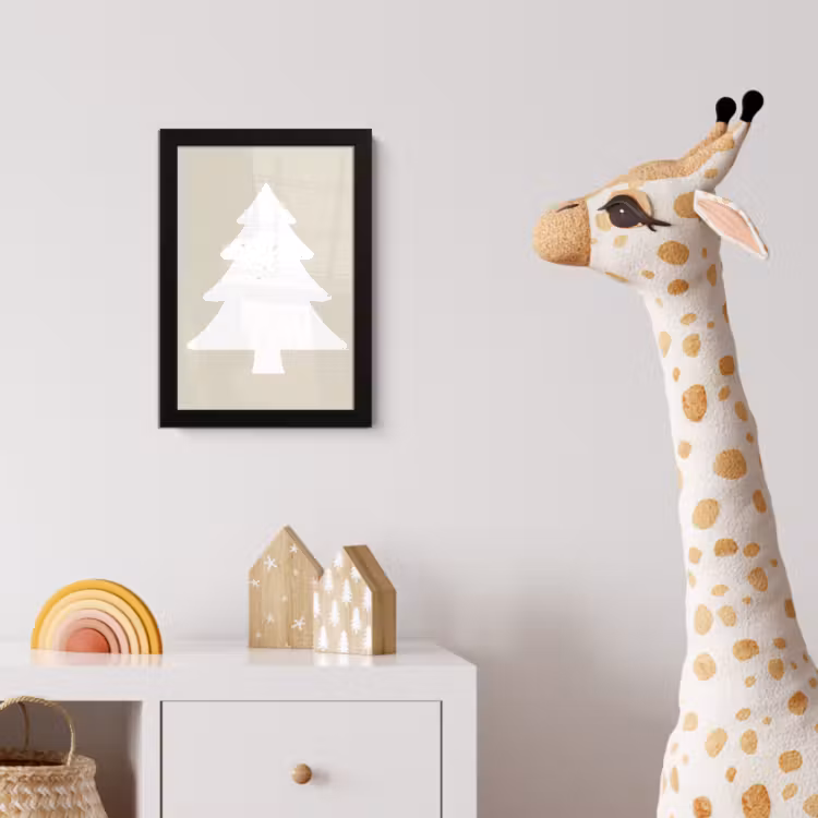 Japandi - Kerstboom - Beige - Kerstversiering fotolijst zwart zonder passe partout klein -usfeer4_kinderkamer