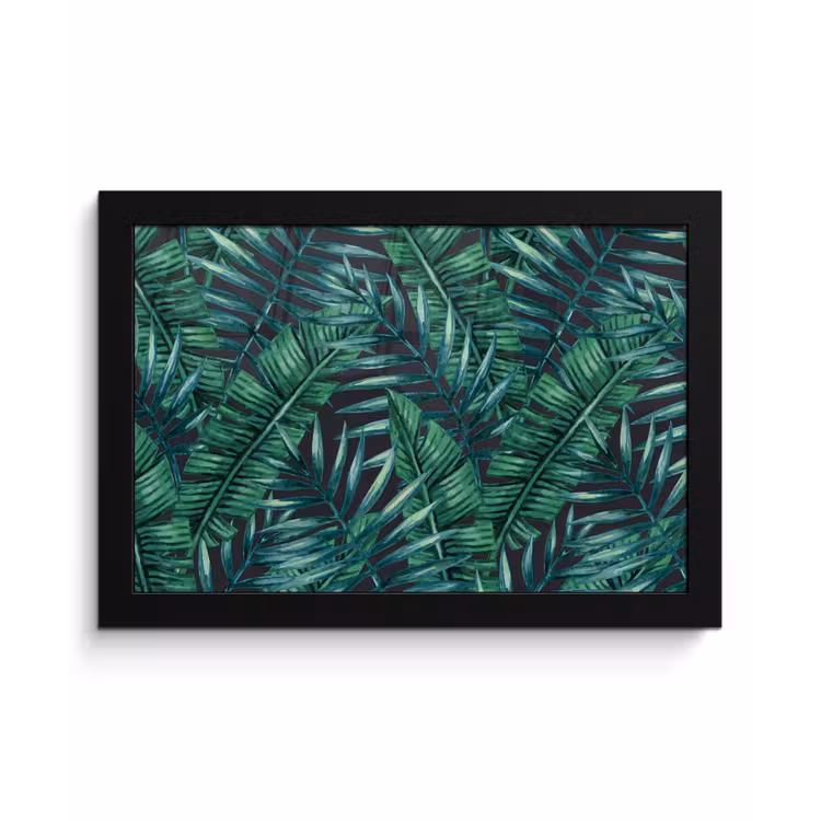 Jungle - Bladeren - Tropisch fotolijst zwart zonder passe partout klein -3d