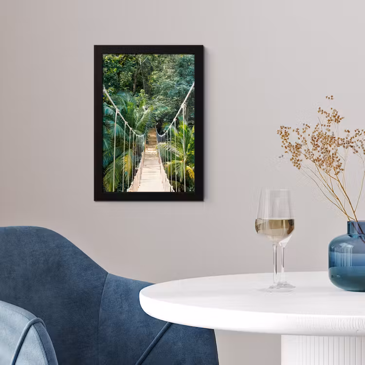 Jungle - Palmboom - Brug - Natuur - Planten fotolijst zwart zonder passe partout klein -sfeer4