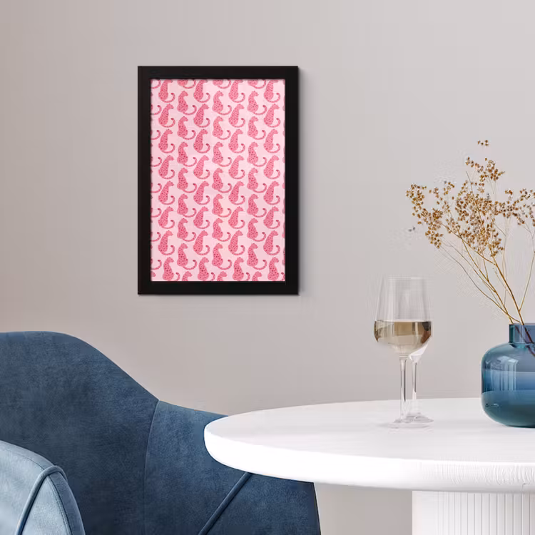 Kat - Gevlekt - Dieren - Patroon - Roze fotolijst zwart zonder passe partout klein -sfeer4
