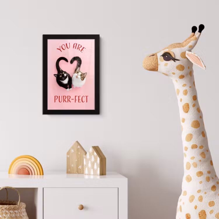 Kat - Hart - Tekst - Valentijn fotolijst zwart zonder passe partout klein -usfeer4_kinderkamer