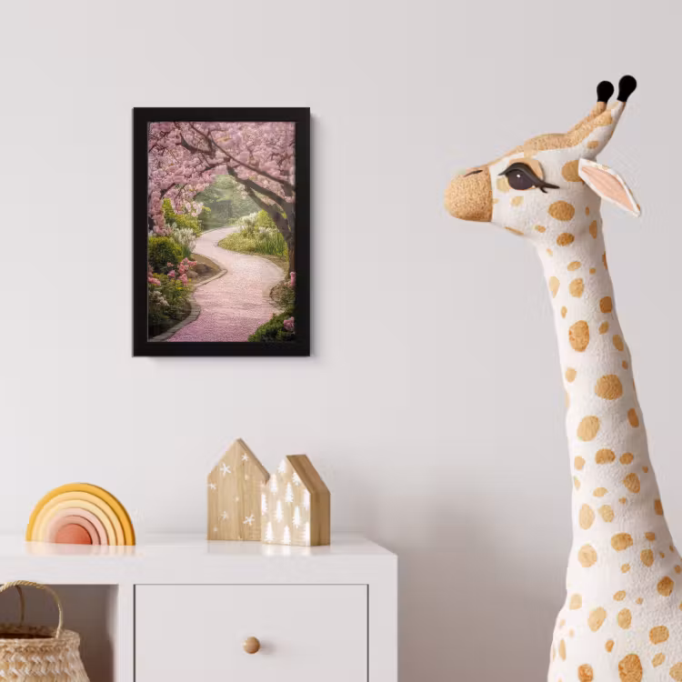 Kersenbloesem - Natuur - Sakura - Pad - Japanse tuin fotolijst zwart zonder passe partout klein -usfeer4_kinderkamer