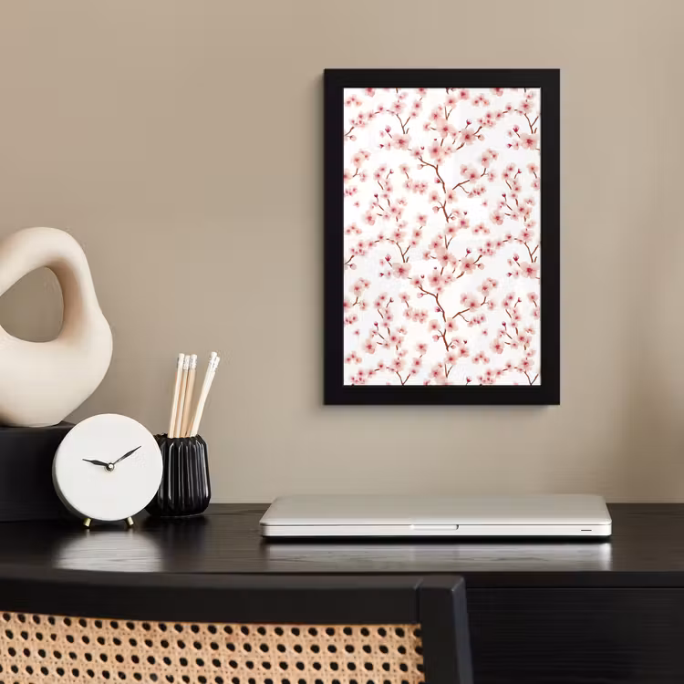 Kersenbloesem - Takken - Roze fotolijst zwart zonder passe partout klein 224 -sfeer1