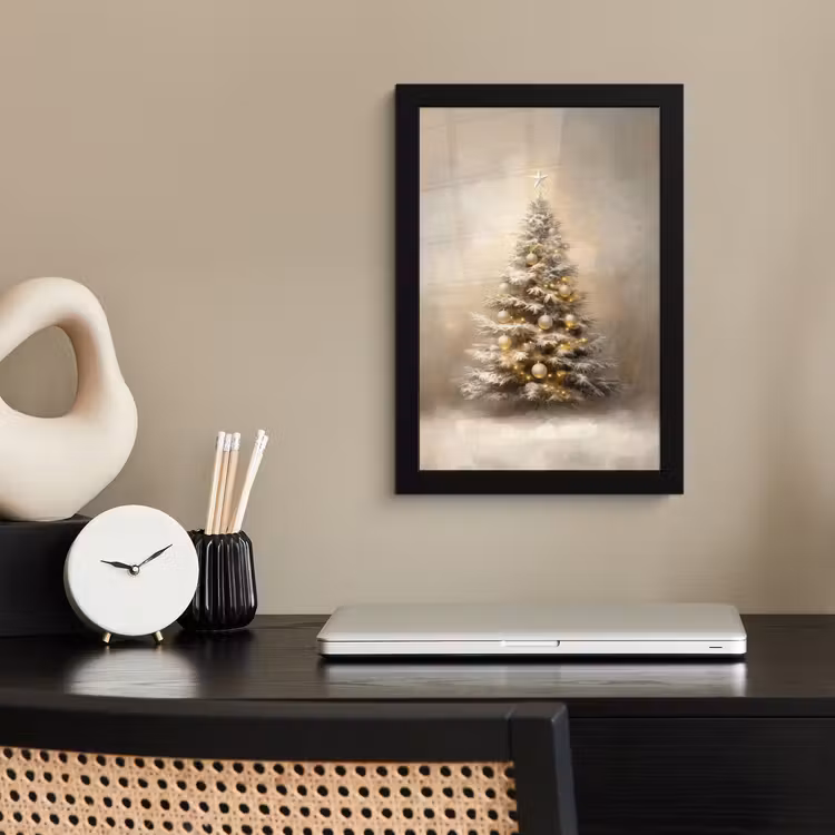 Kerst - kerstboom - Sneeuw - Art fotolijst zwart zonder passe partout klein -sfeer1