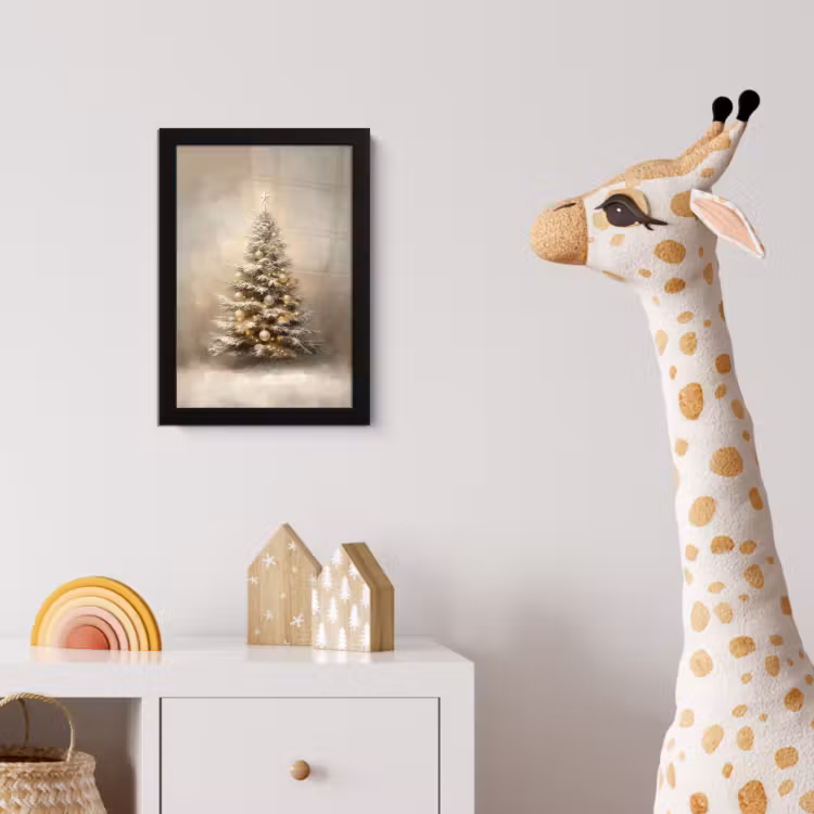 Kerst - kerstboom - Sneeuw - Art fotolijst zwart zonder passe partout klein -usfeer4_kinderkamer