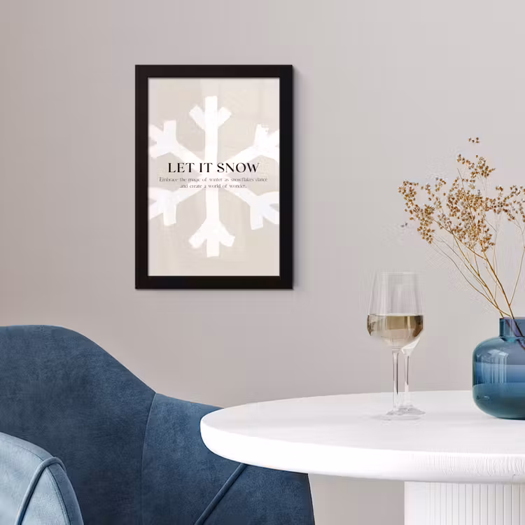 Kerst - Let it snow - Sneeuwvlok - Winter - Quotes fotolijst zwart zonder passe partout klein -sfeer4