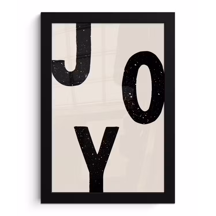 Kerst - Quote - Joy - Zwart - Feestdagen fotolijst zwart zonder passe partout klein -3d