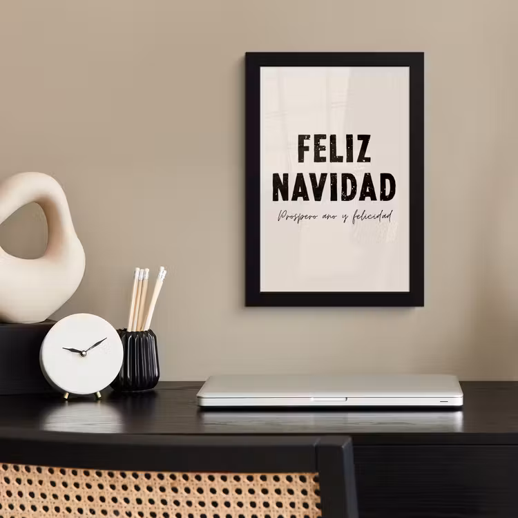 Kerst - Quotes - Feliz navidad - Kerstmis - Feestdagen fotolijst zwart zonder passe partout klein -sfeer1