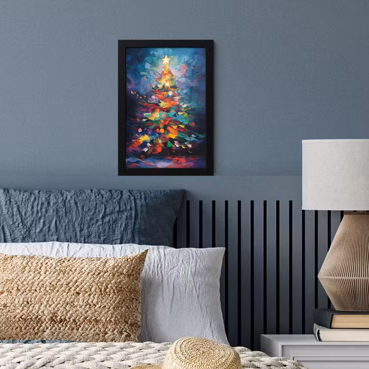 Kerstboom - Kerst - Abstract - Kleurrijk fotolijst zwart zonder passe partout klein -sfeer3