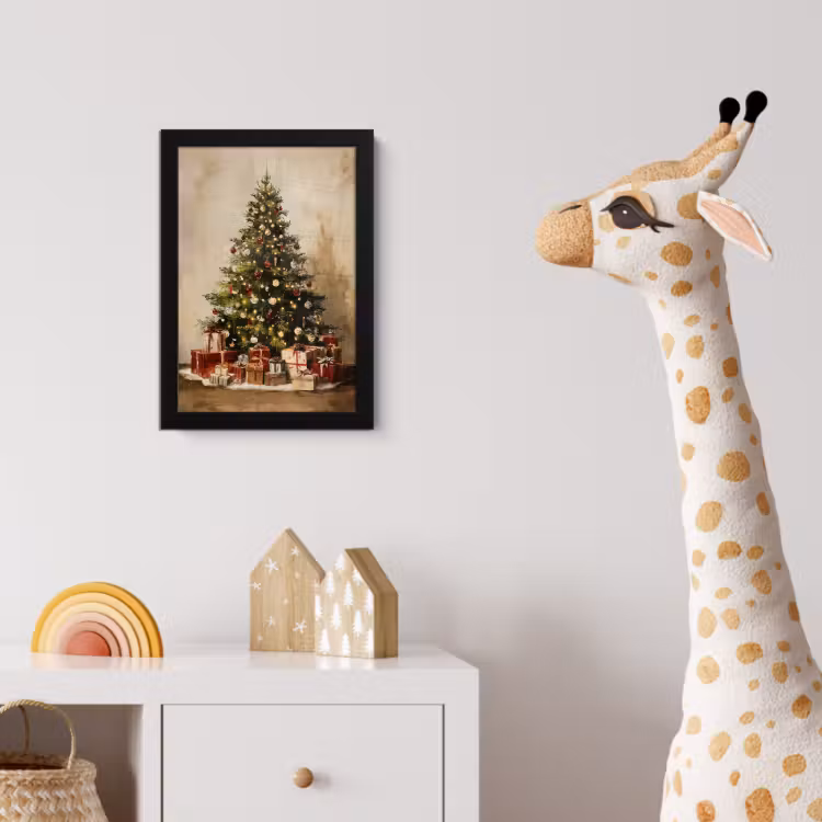 Kerstboom - Versierd - Kleurrijk fotolijst zwart zonder passe partout klein -usfeer4_kinderkamer